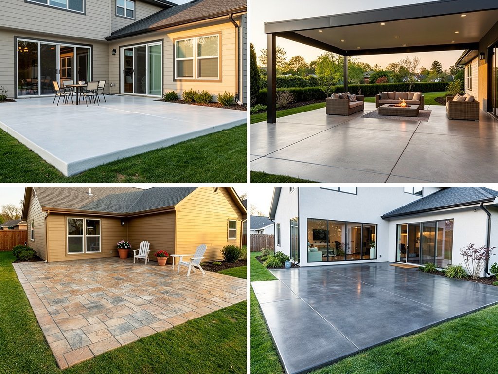 Decorative stamped concrete patio in Plano, TX